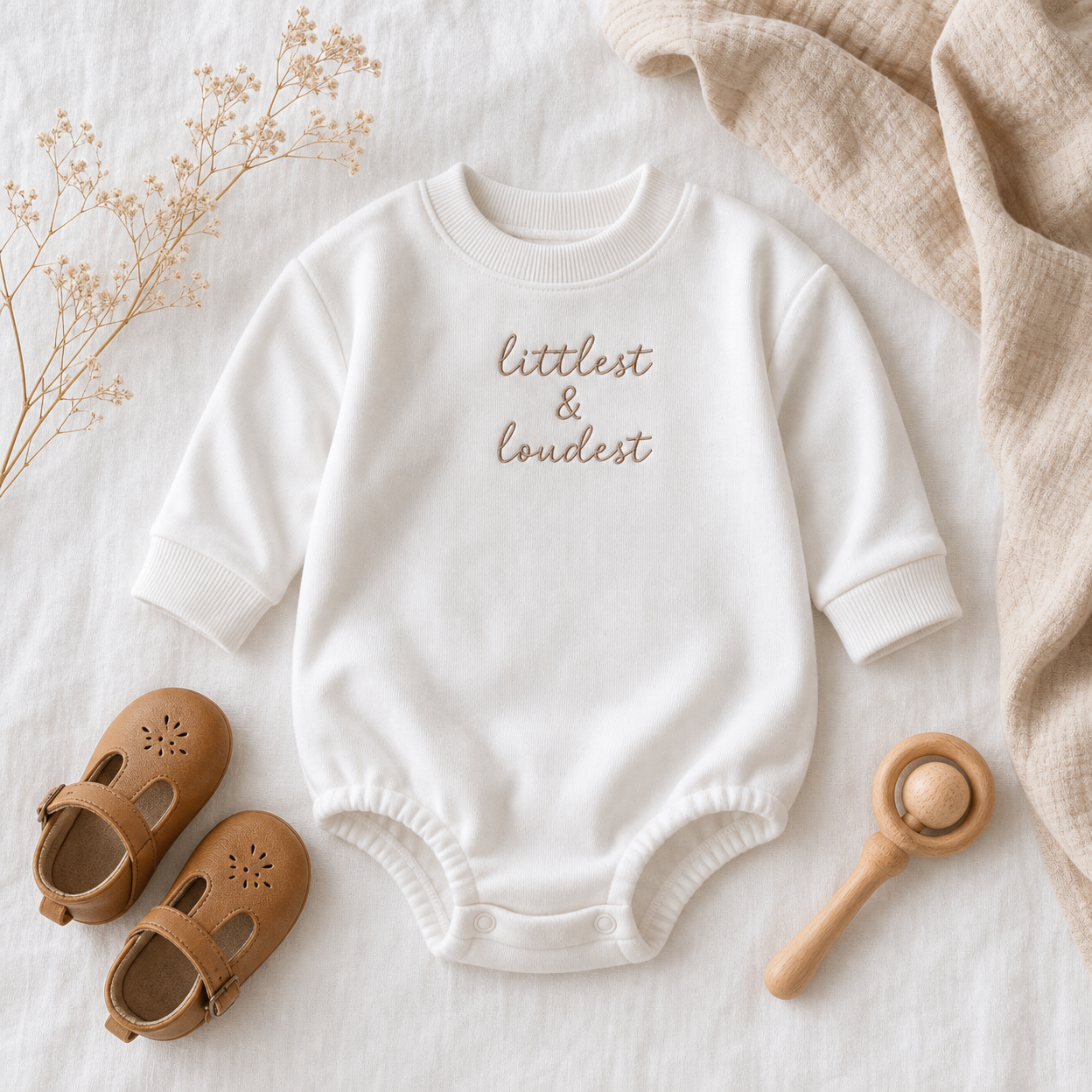 Winter Bubble Romper - Custom Embroidery