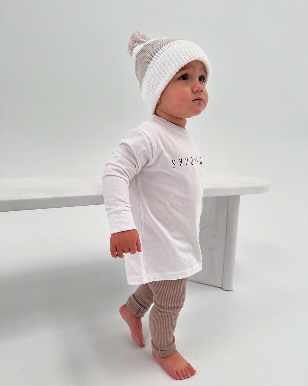 Grey Stripe Elliot Beanie - Kids