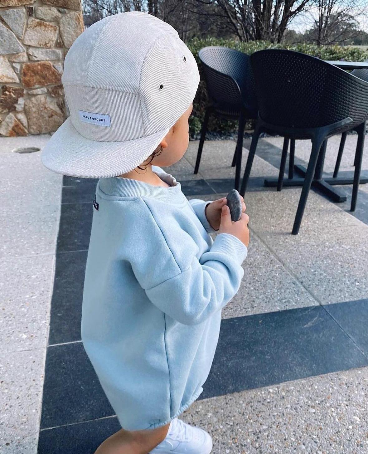 Cream 5 Panel Hat - Kids