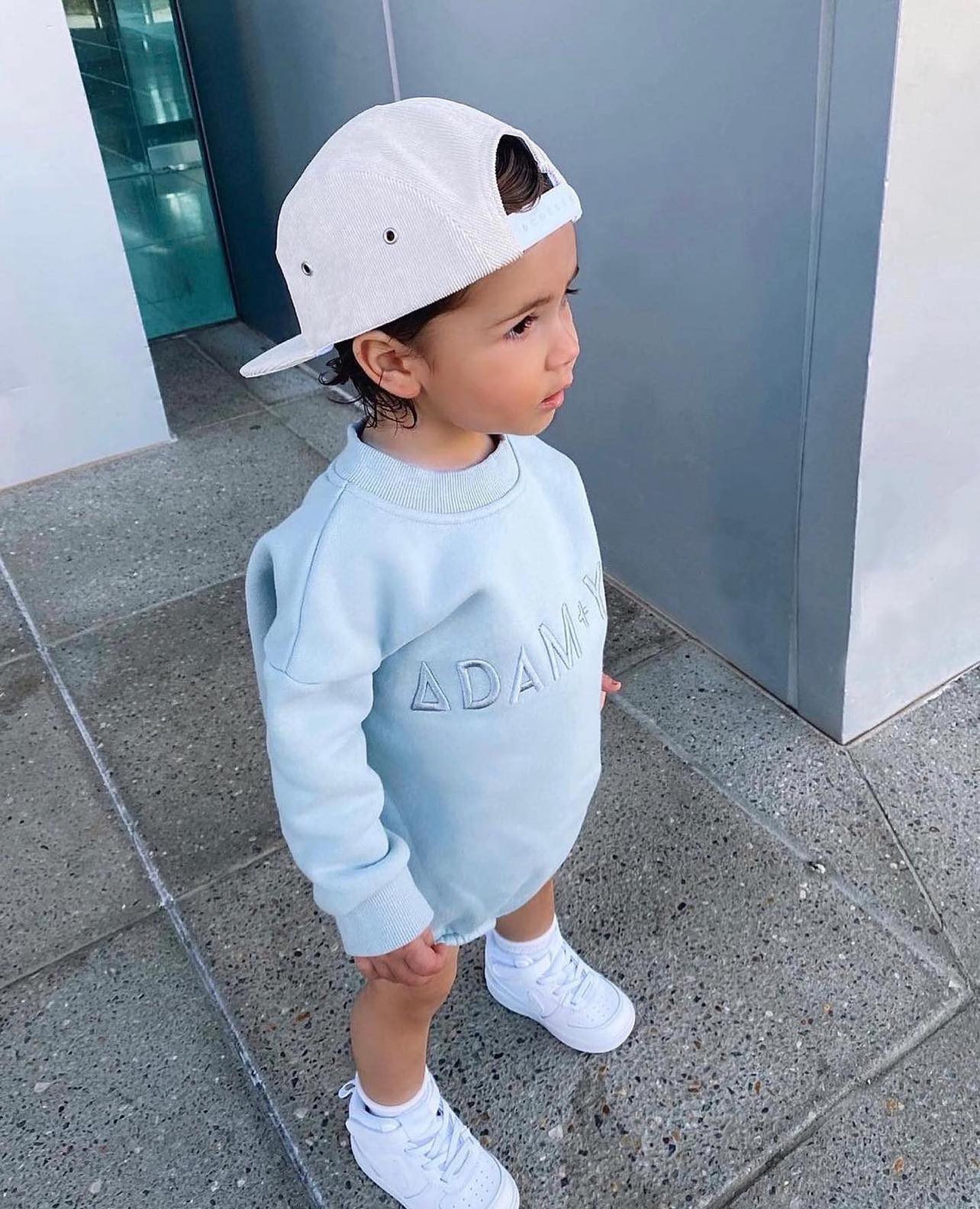 Cream 5 Panel Hat - Kids