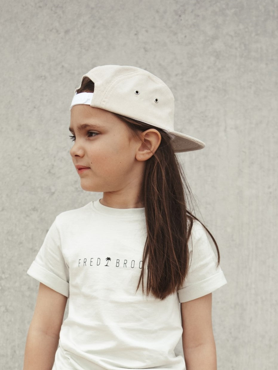 Cream 5 Panel Hat - Kids