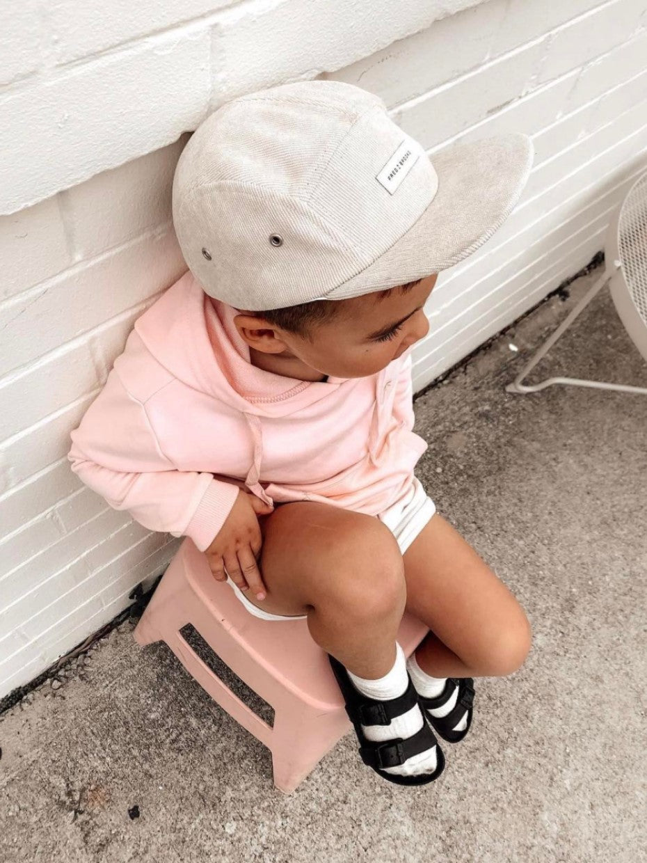 Cream 5 Panel Hat - Kids