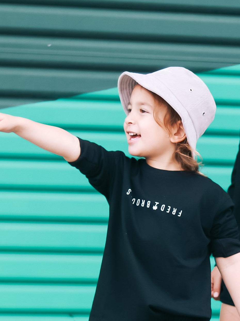 Grey Stone Cord Bucket Hat - Kids