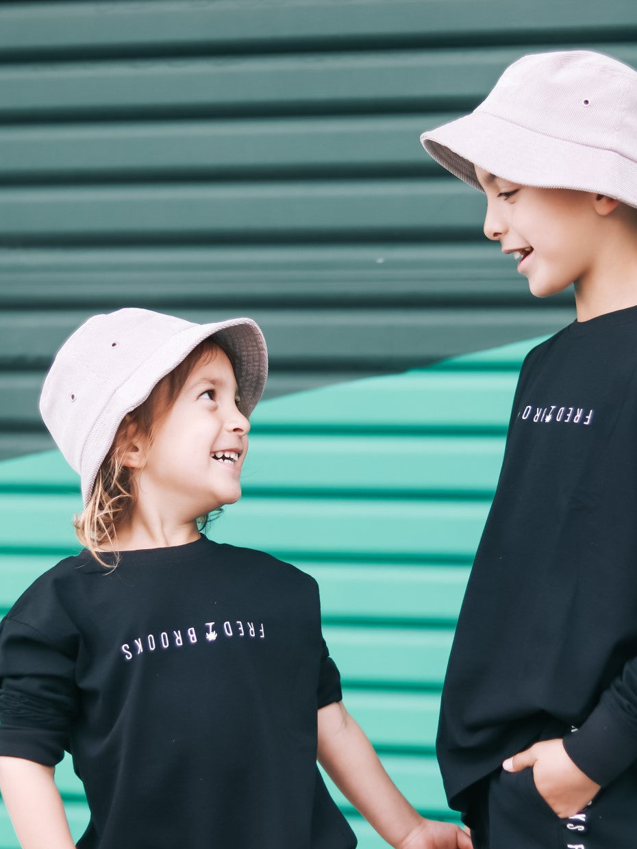 Grey Stone Cord Bucket Hat - Kids