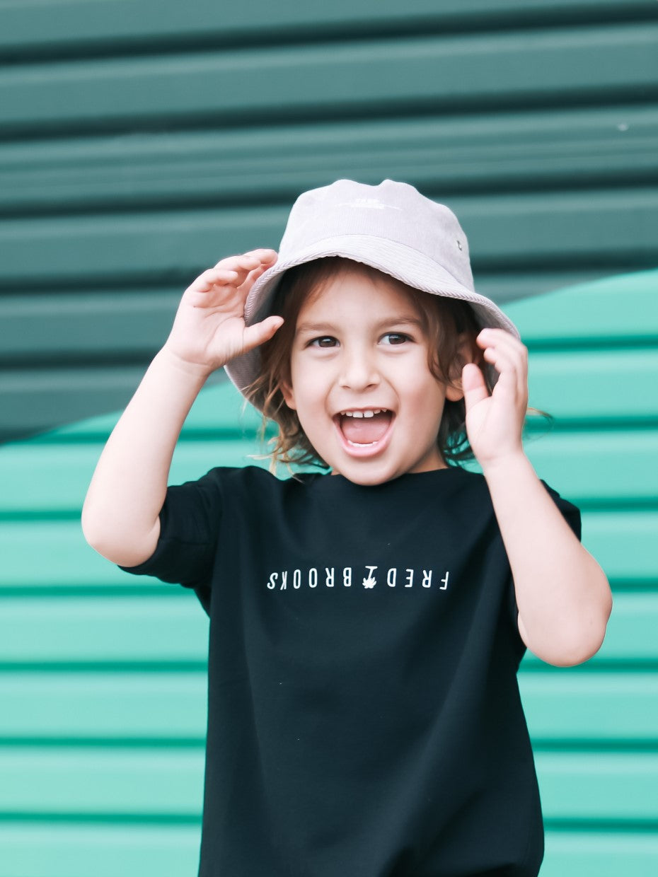 Grey Stone Cord Bucket Hat - Kids
