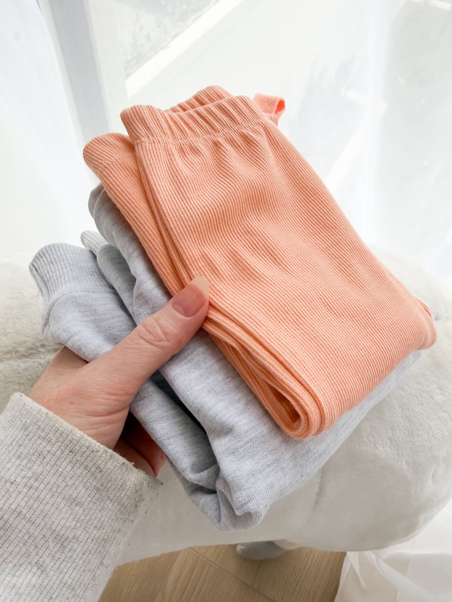 Rib Leggings - Peach