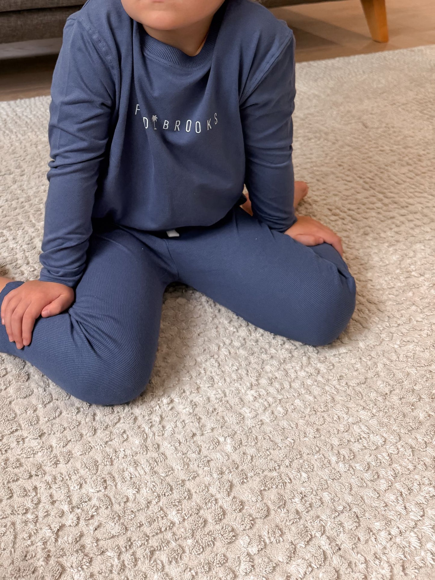 Rib Leggings - Steel Blue