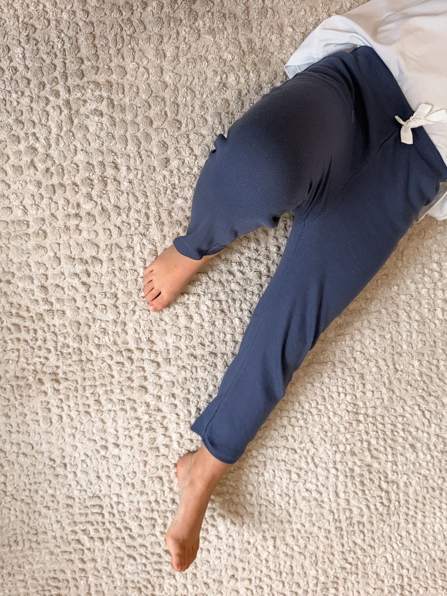 Rib Leggings - Steel Blue