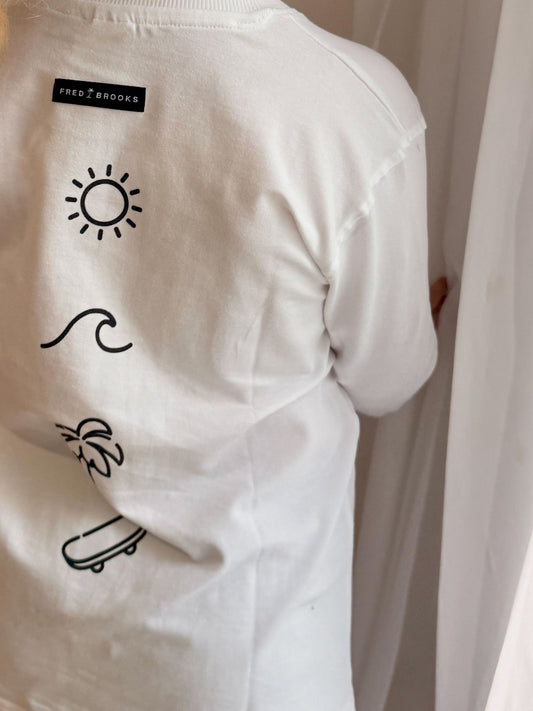 Surf & Skate Long Sleeve Top - White