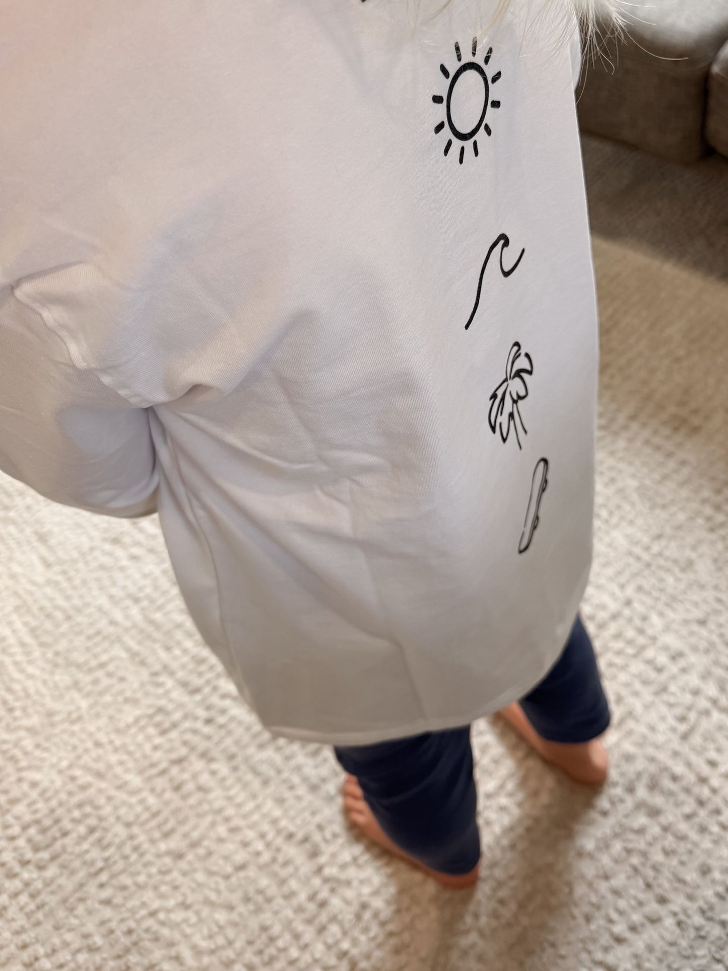 Surf & Skate Long Sleeve Top - White